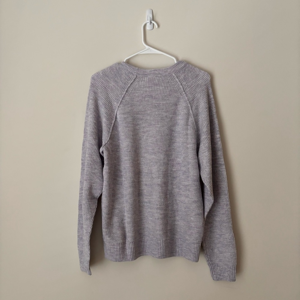 GAP Waffle Stitched Crewneck Sweater in Amethyst Purple color NWT - Picture 7 of 9